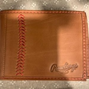 New Rawlings Men's Baseball Stitch Bifold, Tan, One Size